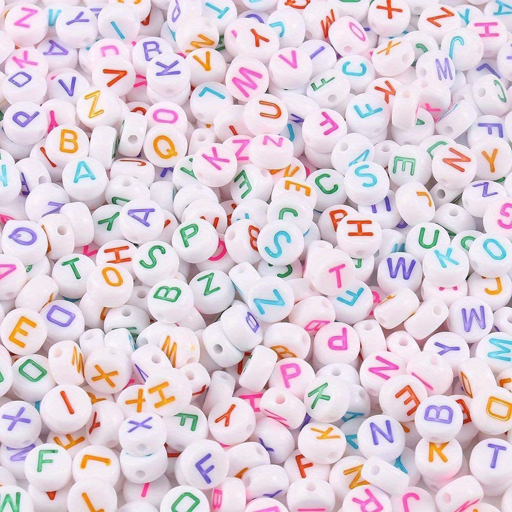300pcs Round Letter Beads Acrylic Alphabet Number Beads For DIY Jewelry Making
