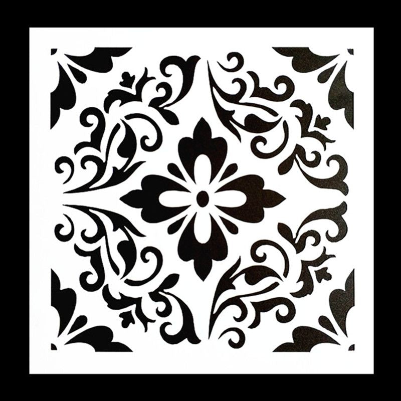 Vintage Pattern Stencils Set for DIY Painting on Tile Floor Furniture