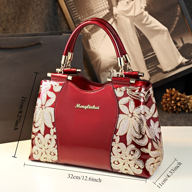 Vintage Style Leather Tote Bag w/ Adjustable Strap