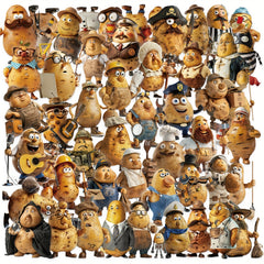 50pcs Cartoon Potato Stickers Reusable Assorted Characters