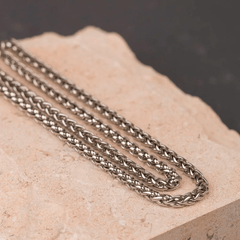 Men's Long Sleeve T Shirt Chain Silver Hip Hop Rock Necklace