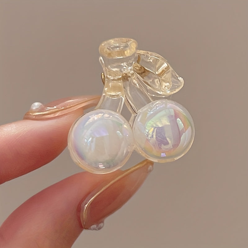 Holographic Faux Pearl Hair Clip Mini Side Clip Head Jewelry Hair Accessories