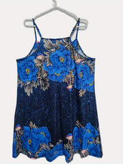  Casual Summer Dress Women's Plus Rhinestone Bird & Floral Print
