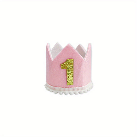 Baby 1st Birthday Crown First Birthday Hat Pink Baby 1st Birthday Party Supplies