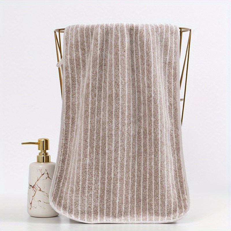 1pc Striped Pattern Hand Towel Coral Fleece Soft Absorbent Towel