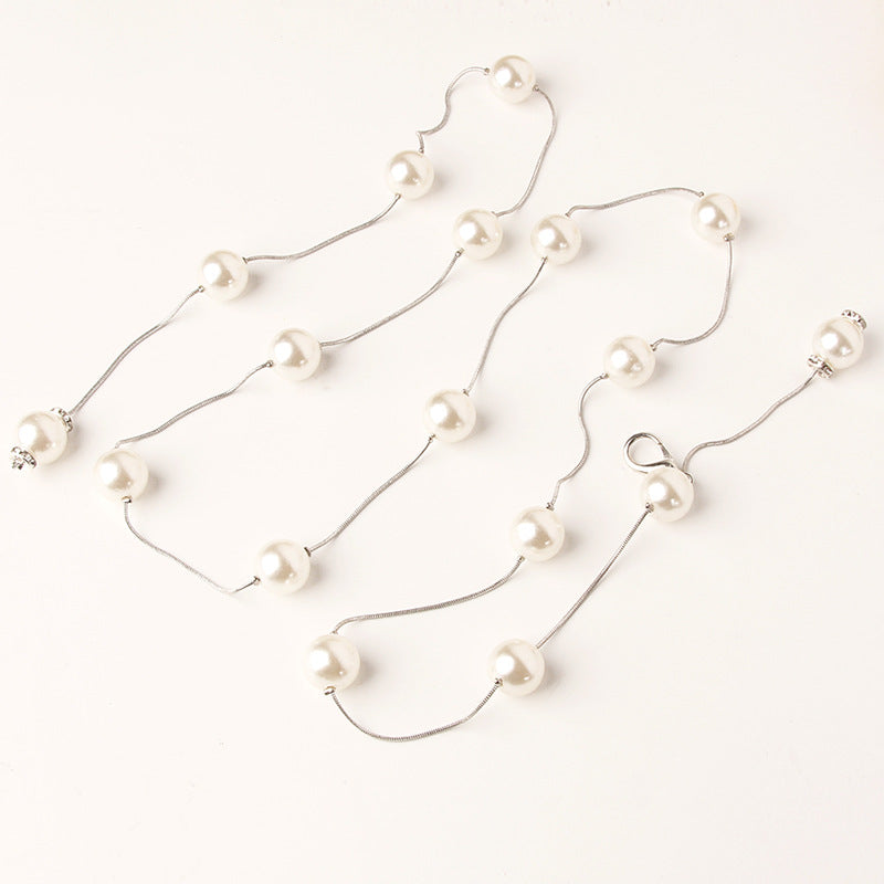 Faux Pearl Bridal Belt Wedding Dress Waist Chain Sash Belt