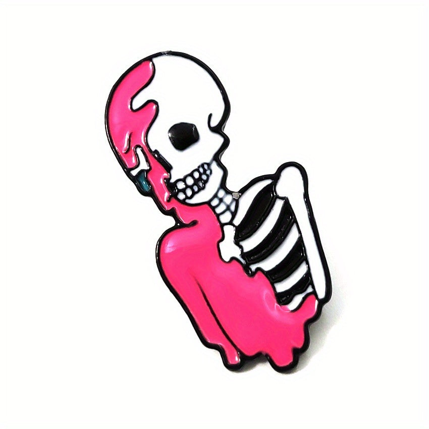 Creative Skull Oil Brooch Halloween Denim Jacket Accessory
