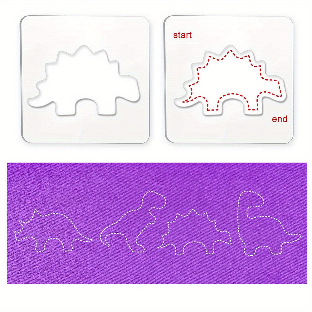 4pcs Acrylic Dinosaur Quilting Templates Set Sewing Tools Kit