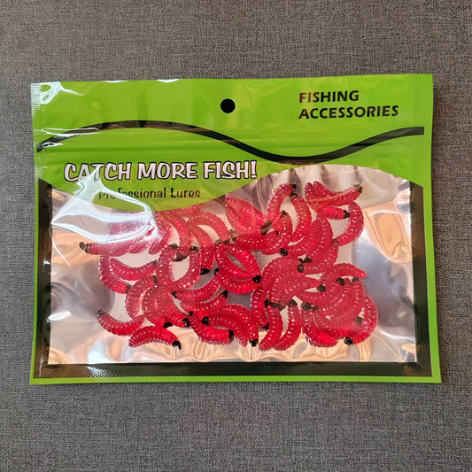 50pcs Mini Maggot Bionic Soft Worm Fishing Lure Accessories