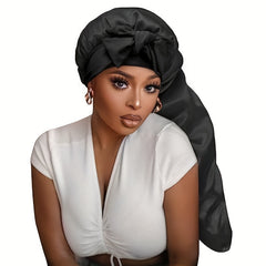 Bowknot Satin Bonnet Long Hair Bonnets Comfortable Night Cap
