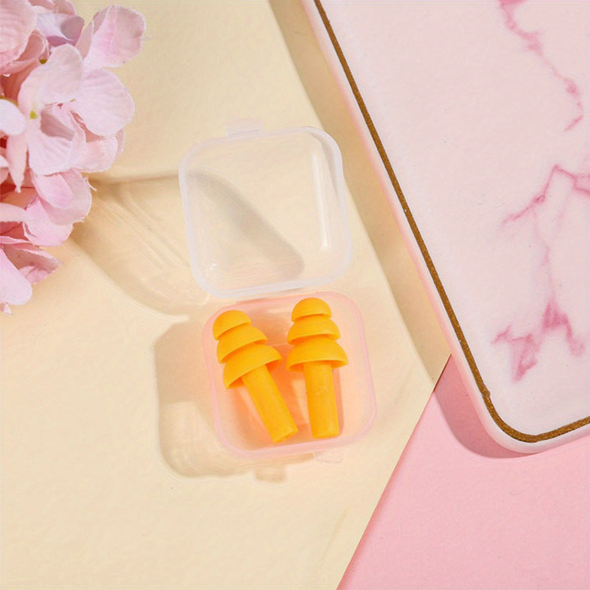 Silicone Swimming Earplugs 3-Layer Waterproof Noise Reducing Device