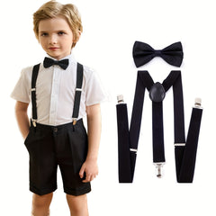 Kids Strap Bow Tie Suit Bow Accessory Baby Strap Clip Adjustable Pants Clip