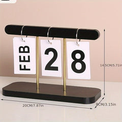 Wooden Perpetual Calendar for Desk & Holiday Celebrations