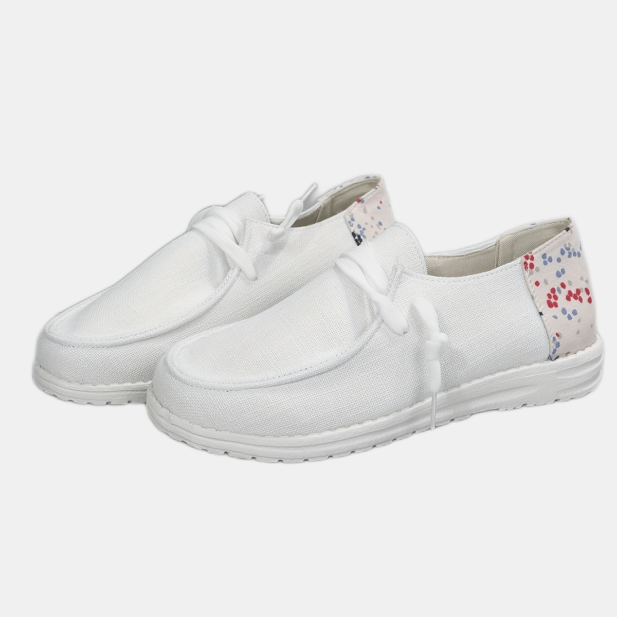 Women's Flat Canvas Lace Up Loafers Sneakers