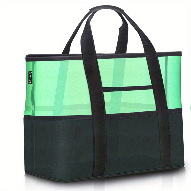 Large Beach Tote Bag Colorblock Storage Toiletry Shoulder Bag