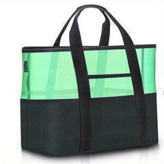 Large Beach Tote Bag Colorblock Storage Toiletry Shoulder Bag