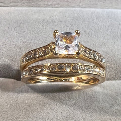 Zircon Engagement Rings Set Women Wedding Mens Ring