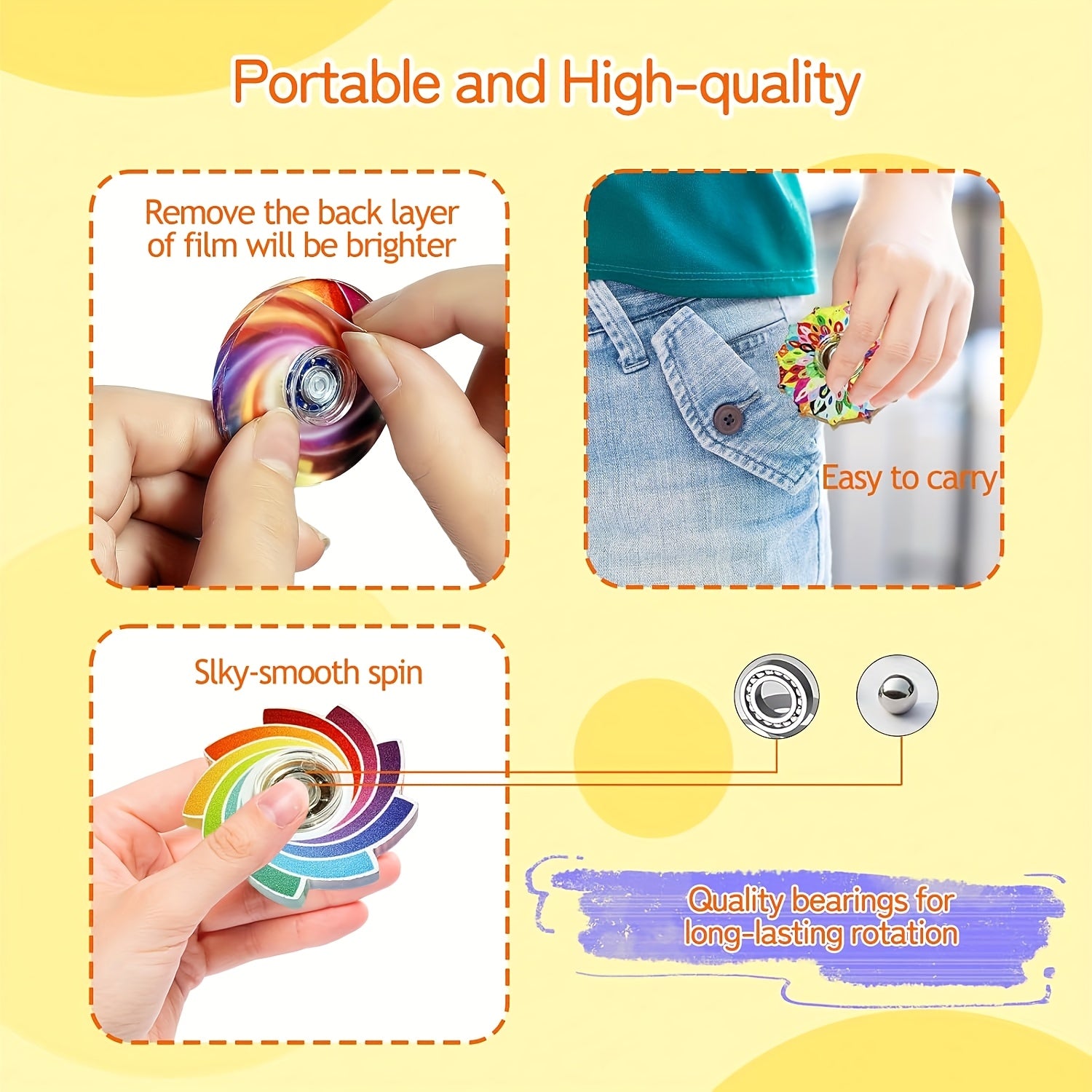 20 Pack Fidget Spinner Toys Spiral Designs Anxiety Relief Sensory Toy