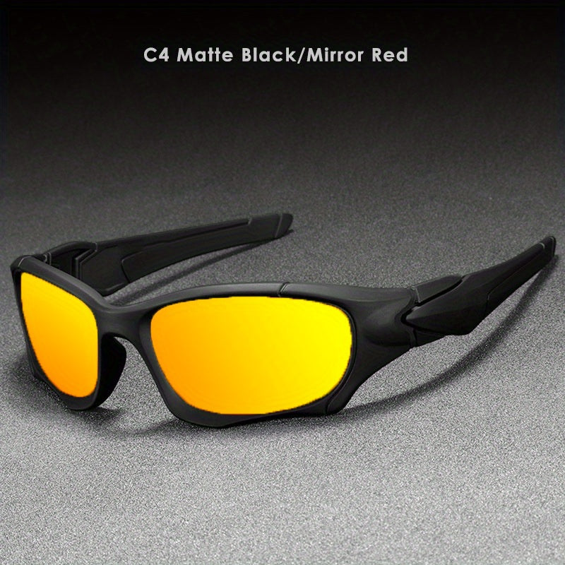 Wrap Around Sports Sunglasses UV400 Anti Glare Driving Cycling Fishing Glasses