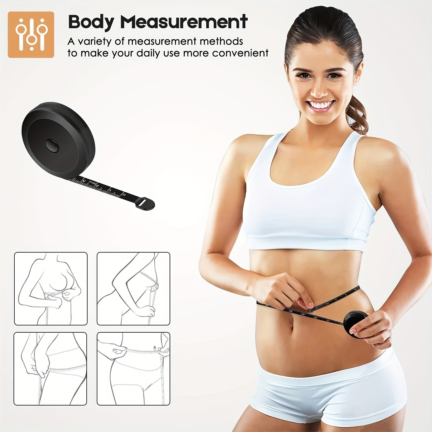 2pcs Tape Measure 60 Inch Soft Pink Retractable Double Scale
