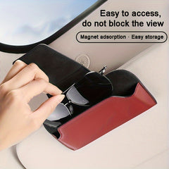 Car Glasses Clip Sunglasses Storage Box Card Holder Car Storage Bag