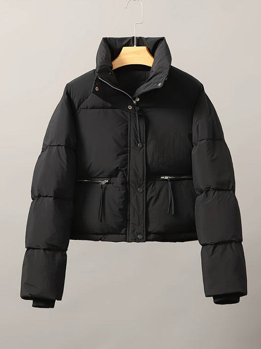 Warm Puffer Jacket Stand Collar Women's Clothing
