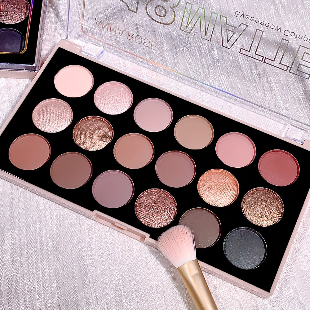 18 Colors Eyeshadow Palette Pearly Shimmer Matte Finish Waterproof Sweat Proof