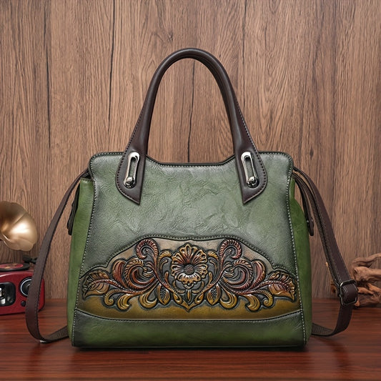 Women's Vintage Embossed Shoulder Bag Stylish Handheld Purse