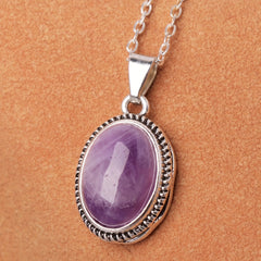 Vintage Gemstone Pendant Necklace Jewelry