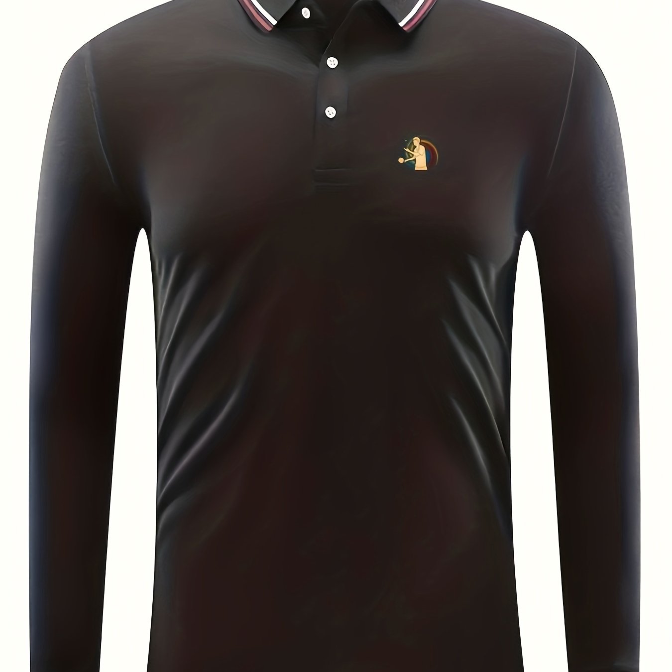 Men's Table Tennis Print Shirt Casual Breathable Button Up Long Sleeve Shirt
