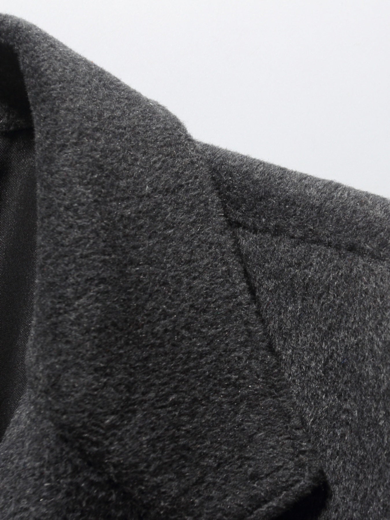 Men's Wool Blend Trench Coat Slim Fit Lapel Overcoat
