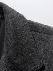 Men's Wool Blend Trench Coat Slim Fit Lapel Overcoat