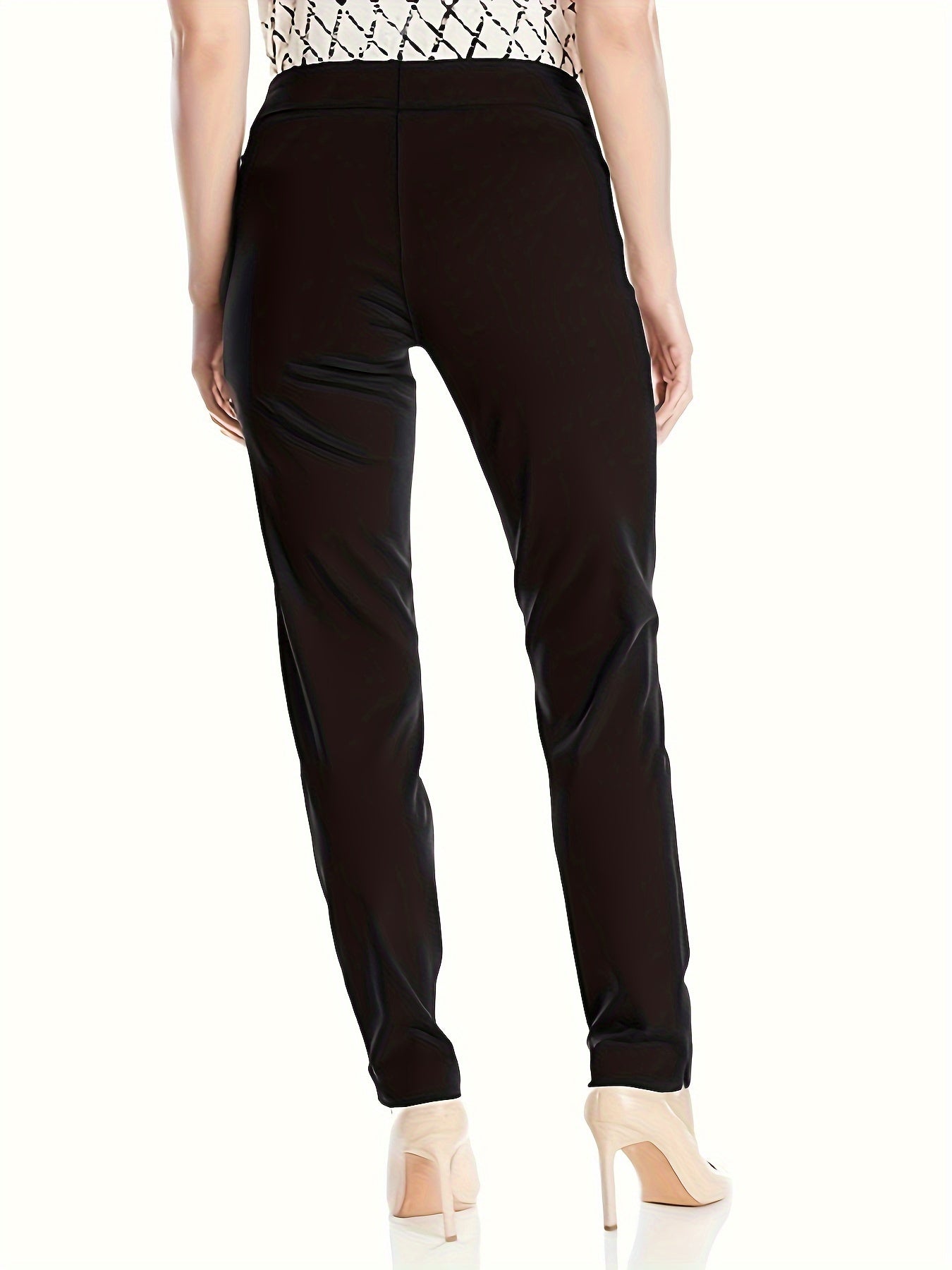 Women's Plus Solid Straight Leg Medium Stretch Skinny Trousers
