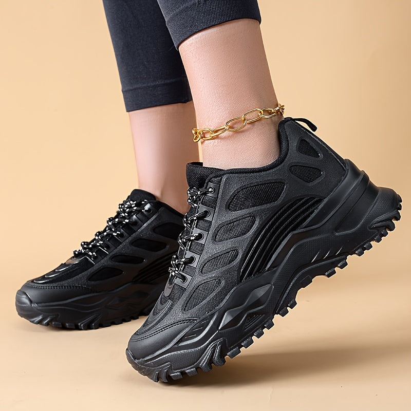 Women's Outdoor Casual Shoes Thick Bottom Lace Up Sneakers