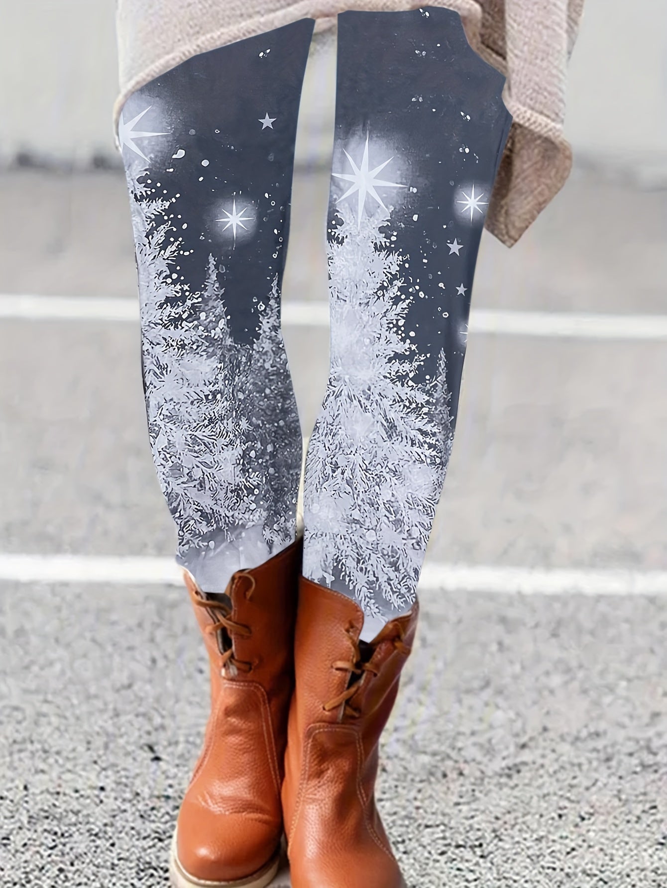  Glitter Christmas Tree Yoga Leggings