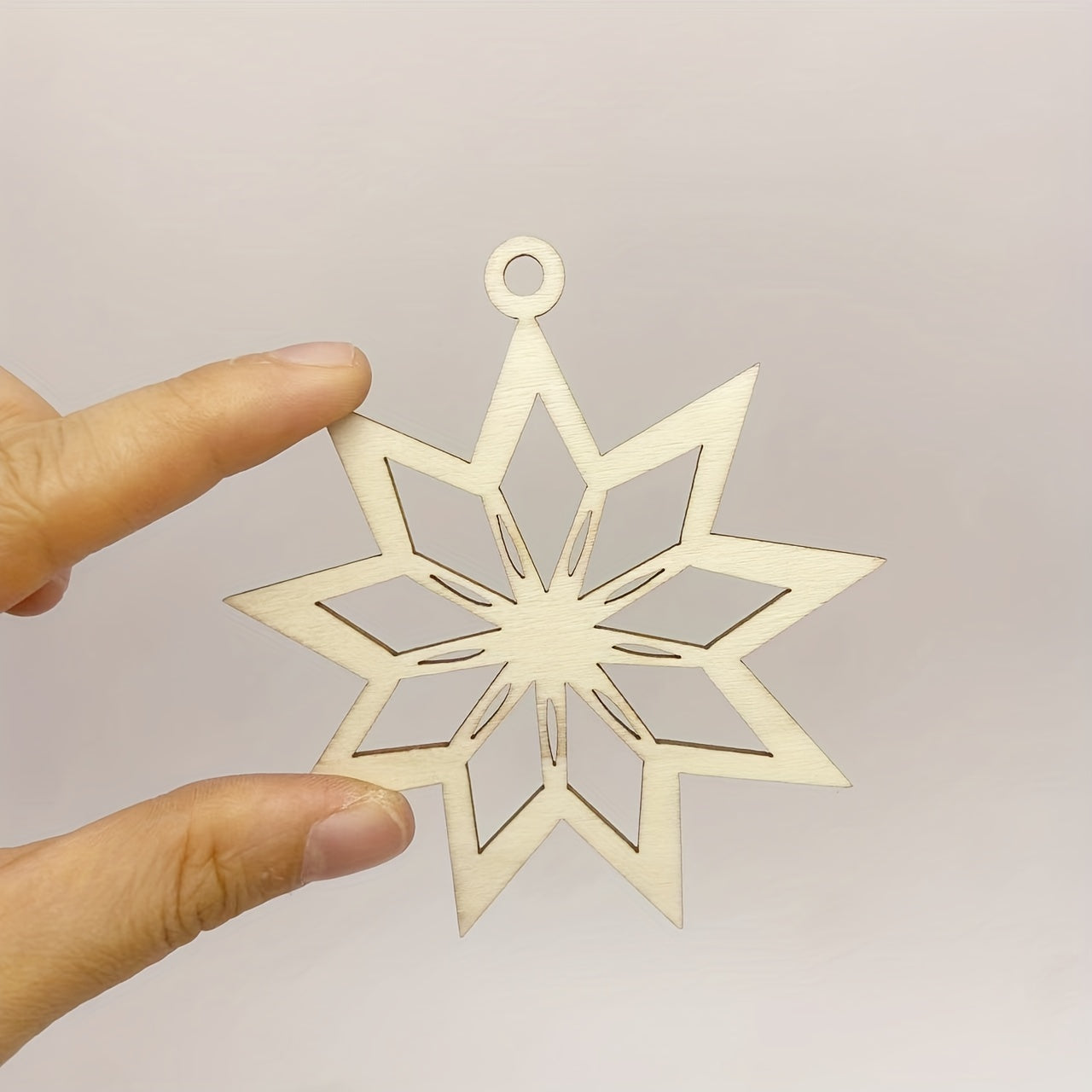 10pcs 4in Christmas Snowflake DIY Wooden Decorations Unfinished Wood Chips