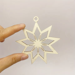 10pcs 4in Christmas Snowflake DIY Wooden Decorations Unfinished Wood Chips