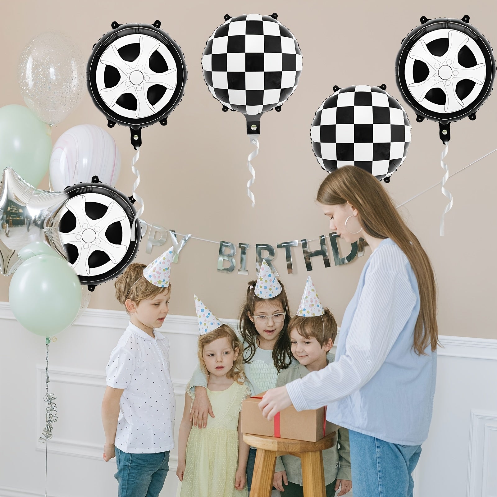 12pcs Race Car Birthday Party Supplies Balloons Set