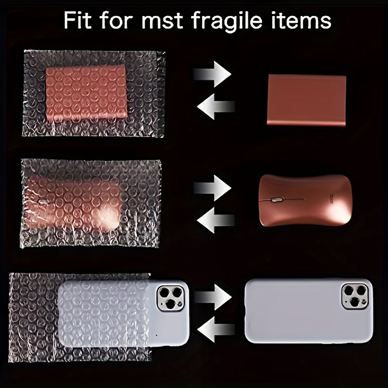 50pcs 10x16x15cm Clear Bubble Bags Double Walled Cushioning Bags