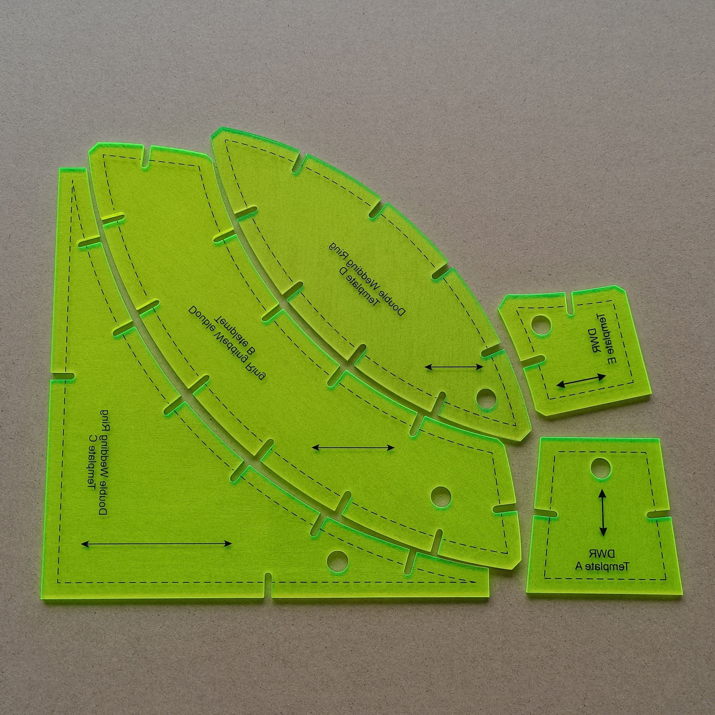 5pcs Transparent Sewing Quilting Templates Craft Patchwork Ruler