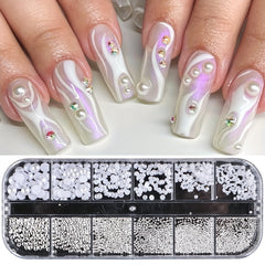 Flat Back Nail Pearl Beads Caviar Bead Nail Art Charms Decor