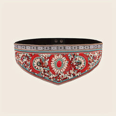 Bohemian Turquoise Flower Wide Belt Vintage Triangle Elastic Adjustable Belt