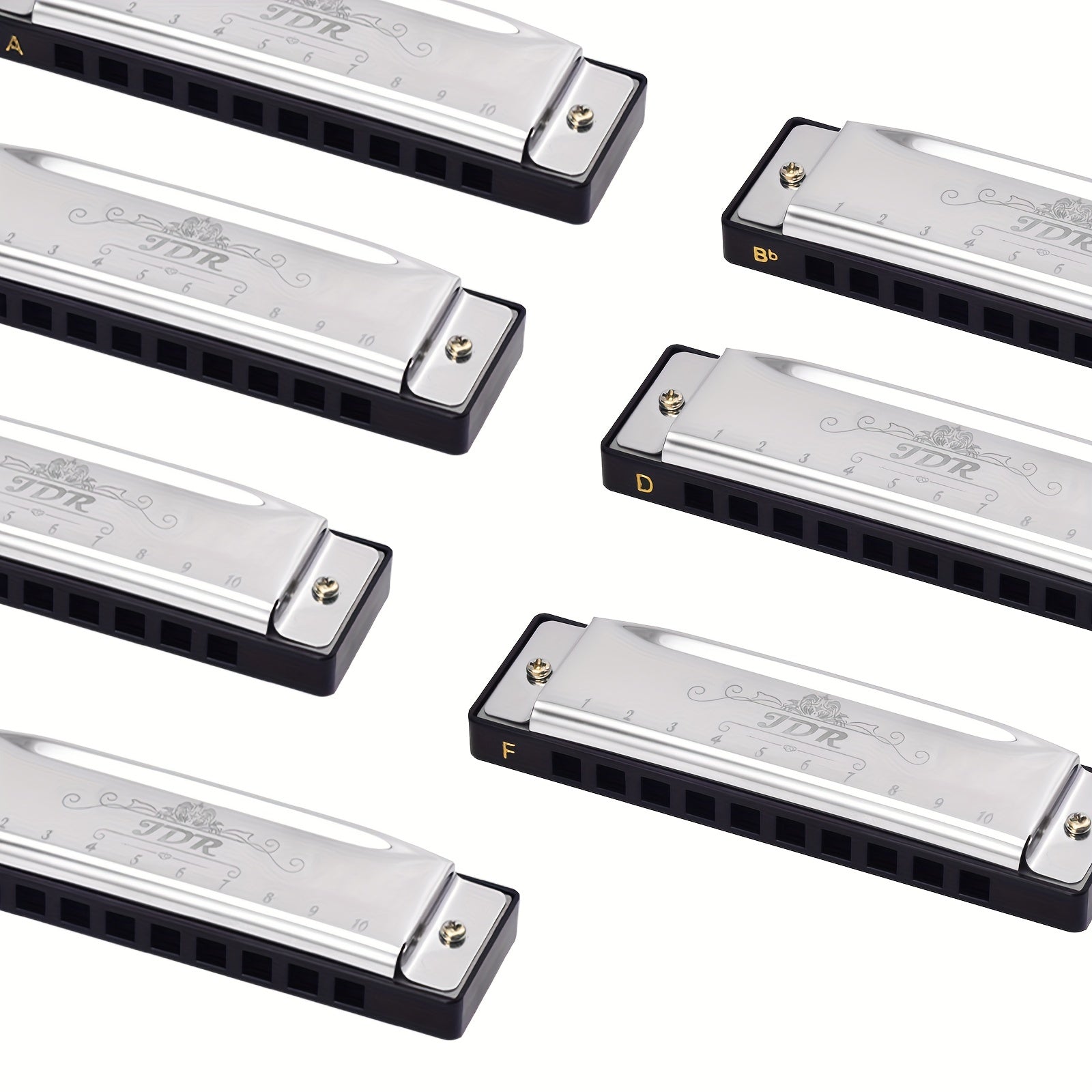 JDR Harmonica Set Key C D E F G A Bb 10 Holes 20 Tones Diatonic Mouth Organ