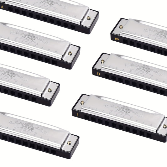 JDR Harmonica Set Key C D E F G A Bb 10 Holes 20 Tones Diatonic Mouth Organ