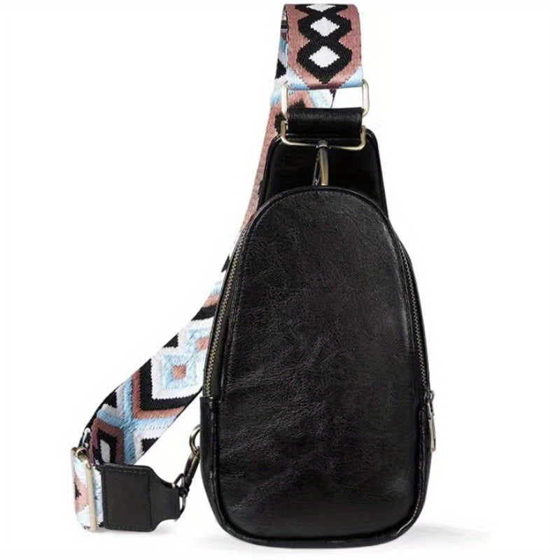 Men's Waterproof Shoulder Bag Wide Strap Casual Travel Chest Crossbody Bag