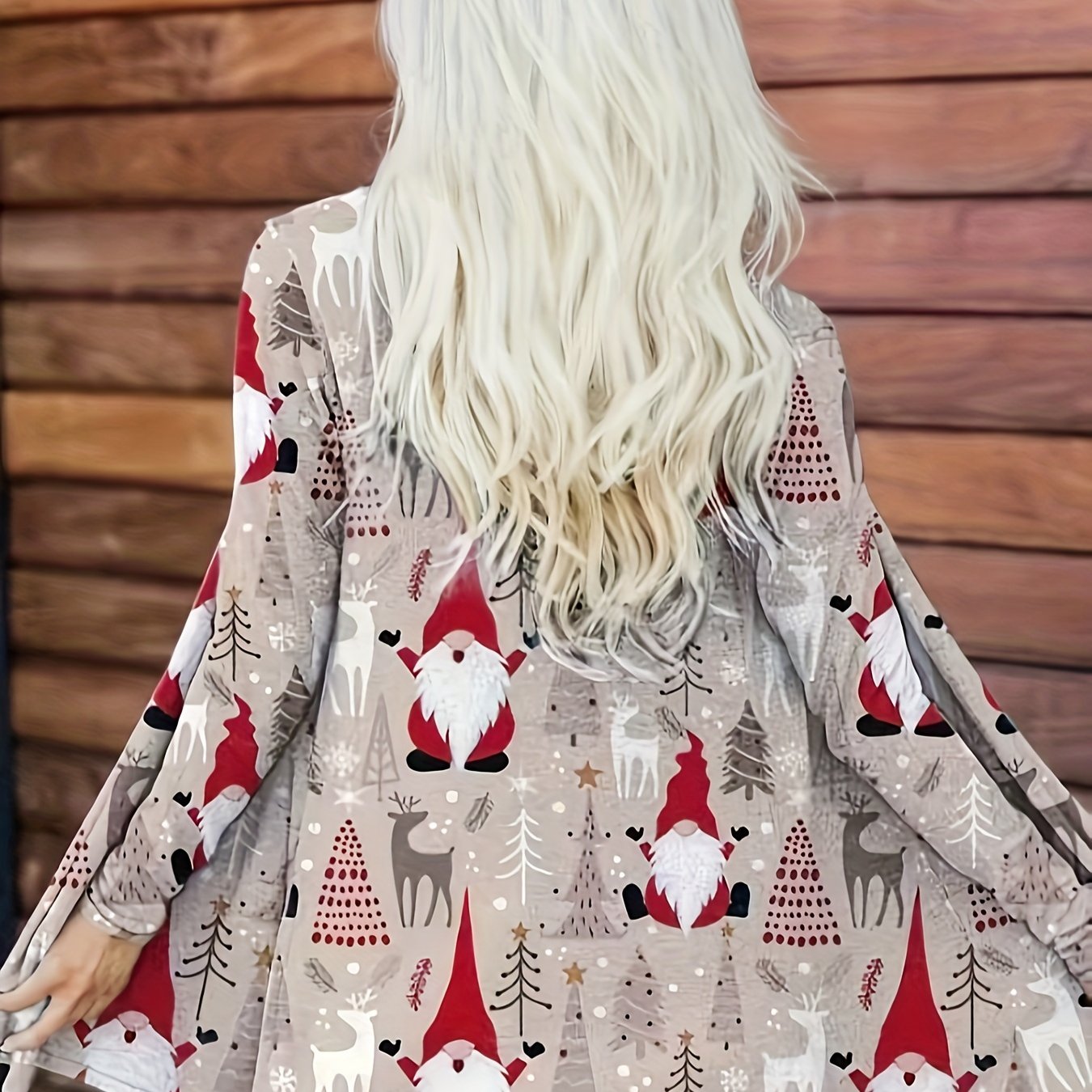  Graphic Print Long Sleeve Cardigan