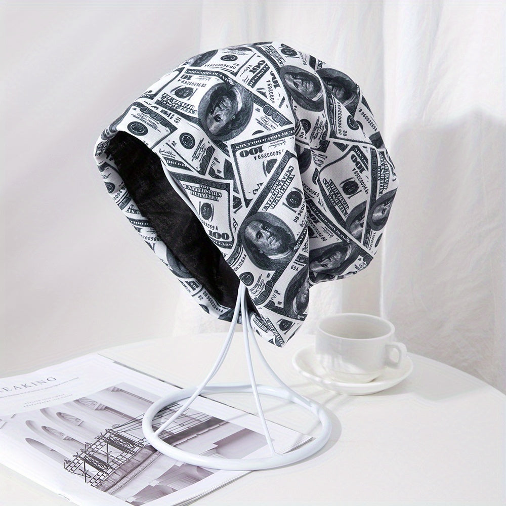 Men's Dollar Print Turban Hat Stacking Cap