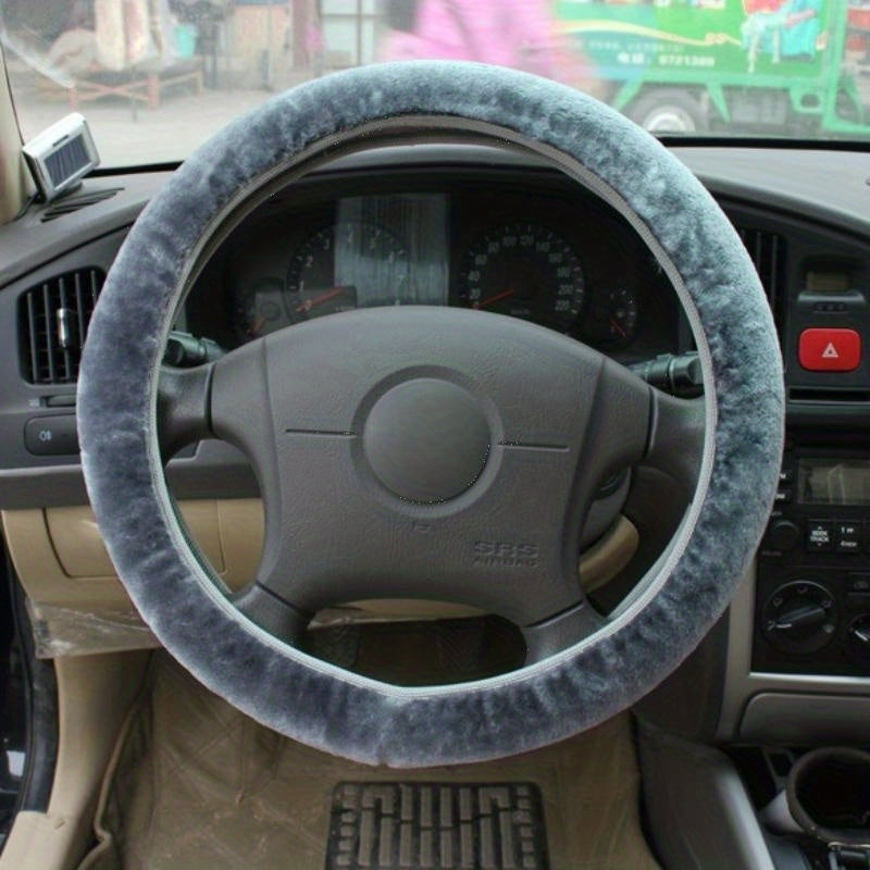 Plush Steering Wheel Cover Universal Fit Winter Car Handle Decoration
