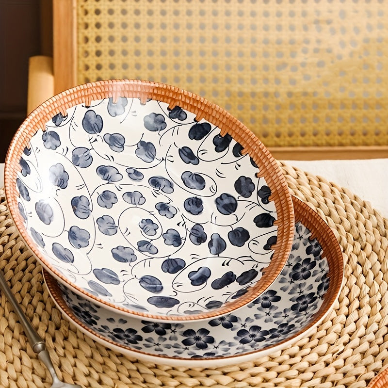 Colorful Rattan Pattern Dinnerware Set Pasta Plate