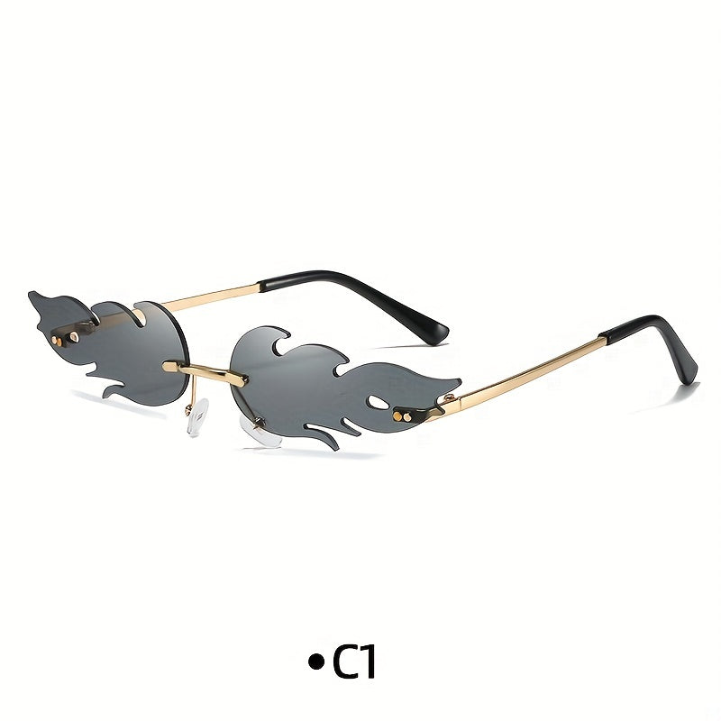 Flame Rimless Cycling Sunglasses UV Protected Eyewear